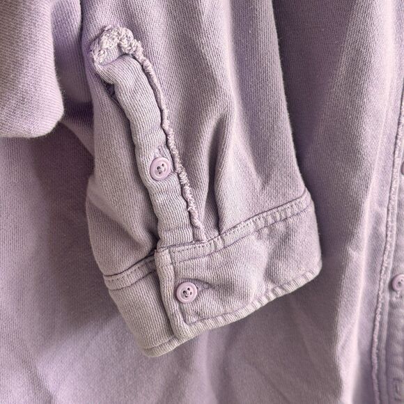 Aerie LumberJane Fleece Button Up Oversized Shirt in a purple color variant XL - Picture 8 of 10